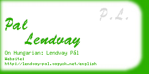 pal lendvay business card
